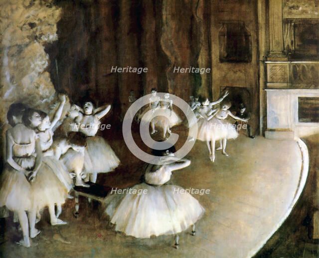 'Ballet Rehearsal on Stage', 1874.  Artist: Edgar Degas