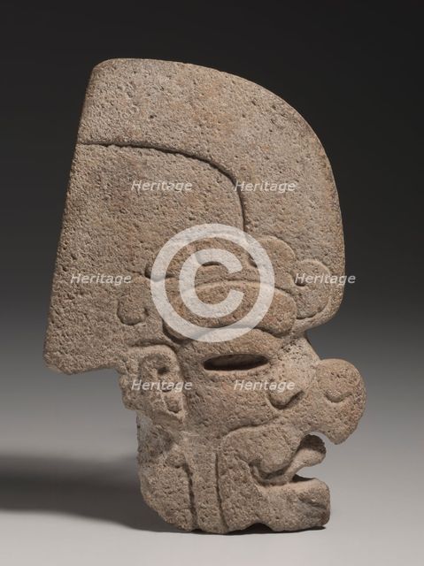 Ballgame Thin Stone Head (Hacha), 600-900. Creator: Unknown.