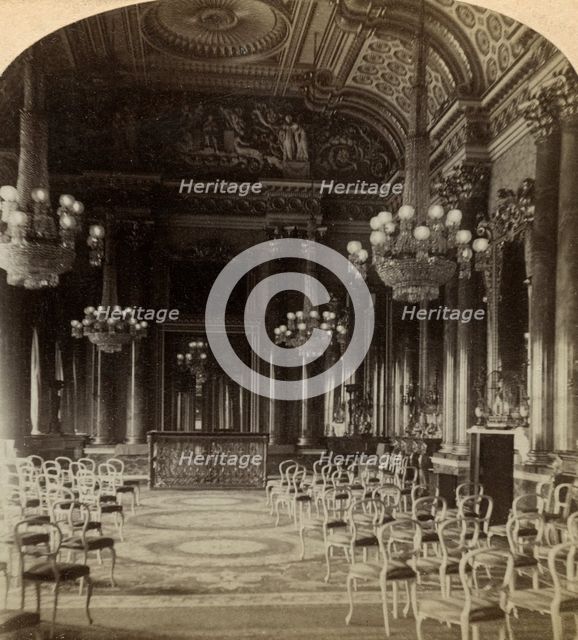Ballroom, Buckingham Palace, London.Artist: Underwood & Underwood
