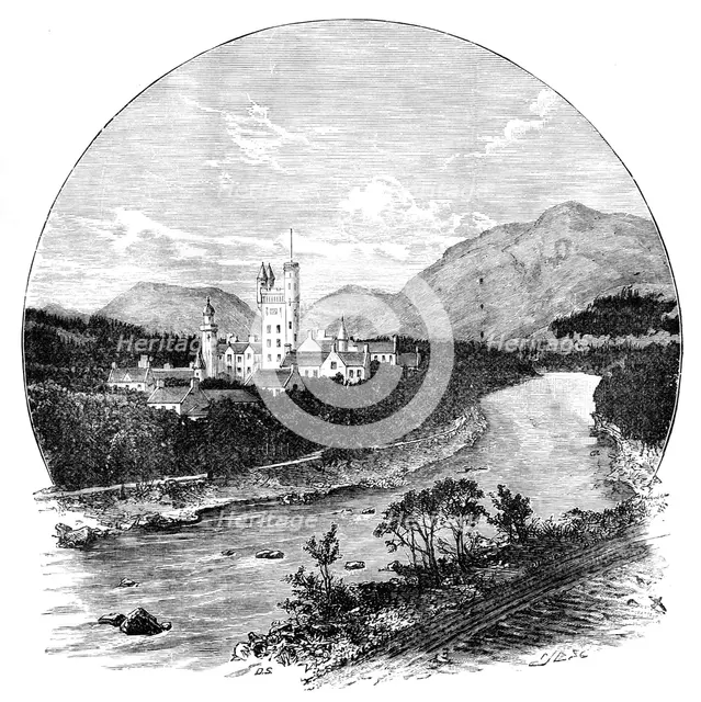 Balmoral Castle and the River Dee, Scotland, c1888. Artist: Unknown