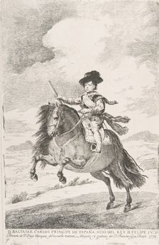 Baltasar Carlos, Prince of Spain and Son of Philip IV (D. Baltasar Carlos Principe de Espa..., 1778. Creator: Francisco Goya