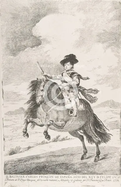 Baltasar Carlos, Prince of Spain and Son of Philip IV (D. Baltasar Carlos Principe de Espa..., 1778. Creator: Francisco Goya.