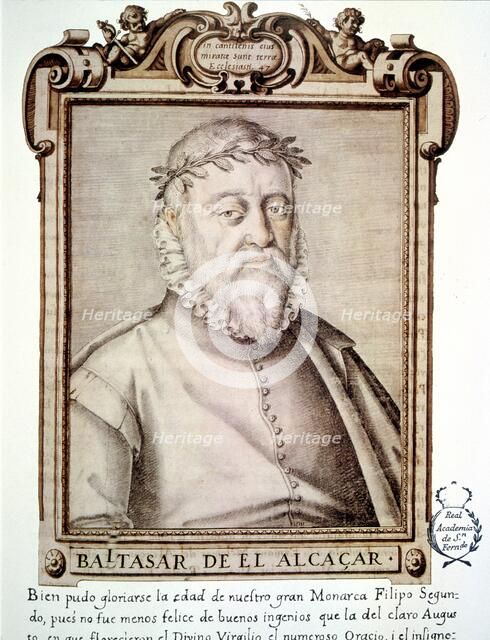 Baltasar de Alcázar (1530-1606). Spanish poet. Portrait in the 'Libro de descripción de verdadero…
