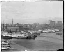 Baltimore, Maryland, skyline and waterfront, between 1910 and 1915. Creator: Unknown
