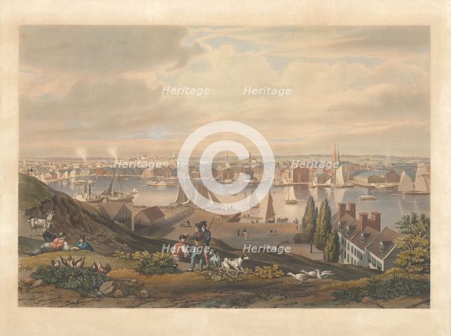 Baltimore from Federal Hill, published 1831. Creator: William James Bennett.
