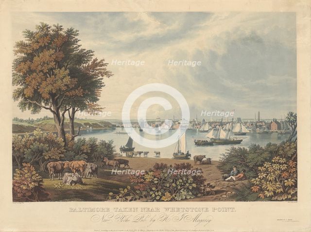 Baltimore Taken near Whetstone Point, published 1831. Creator: William James Bennett.