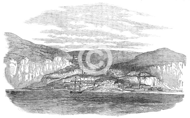 Baltschik, on the coast of Bulgaria - from a sketch by Lieut. Montagu O'Reilly, R.N., 1854. Creator: Unknown.