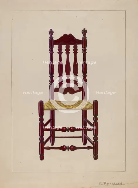 Baluster Back Chair, c. 1936. Creator: Gerald Bernhardt.