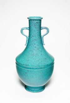 Baluster-Shaped Vase with Loop Handles, Qing dynasty, Qianlong reign mark and period (1736-1795). Creator: Unknown