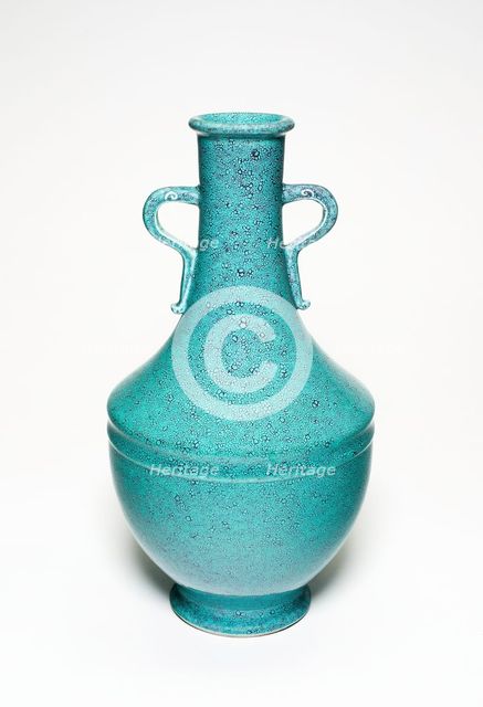 Baluster-Shaped Vase with Loop Handles, Qing dynasty, Qianlong reign mark and period (1736-1795). Creator: Unknown.