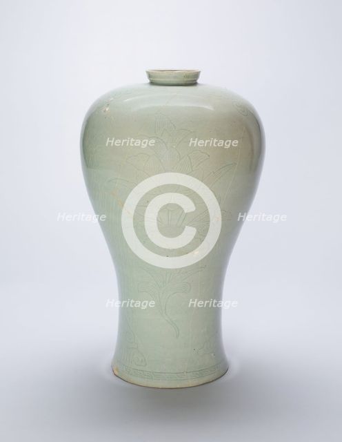 Baluster-Shaped Vase with Lotus Flowers, Korea, Goryeo dynasty (918-1392), late 12th/early 13th cent Creator: Unknown.