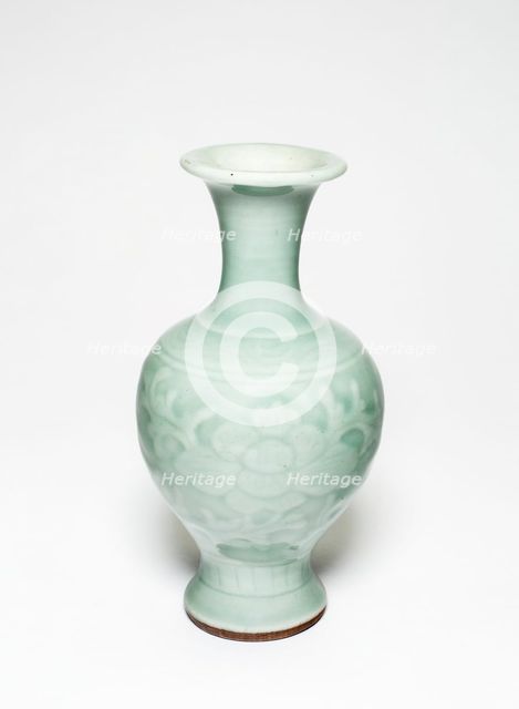 Baluster-Shaped Vase with Peony Flowers, Qing dynasty (1644-1911), 18th/19th century. Creator: Unknown.
