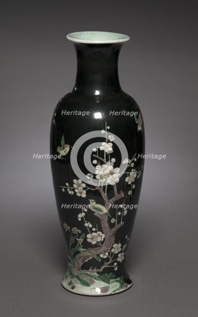 Baluster Vase with Blossoming Cherry Tree, 1714. Creator: Unknown.