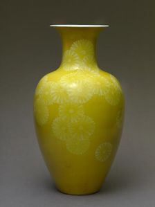 Baluster vase with stylized chrysanthemums, c1895. Artist: Miyagawa Hanzan