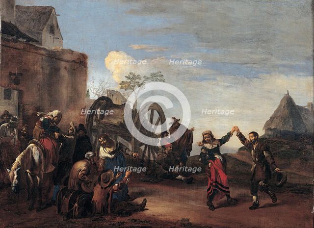 Bambocciata (Childishness), First third of 17th cen.. Artist: Cerquozzi, Michelangelo (1602-1660)