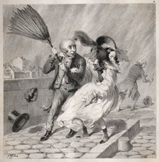 Bambochades: Vois-tu que mon baromêtre est au beau!...cest un riche temps pour..., 1841. Creator: Clémente Pruche (French, 1831-1870)