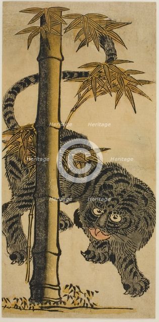 Bamboo and Tiger, c. 1725. Creator: Nishimura Shigenaga.