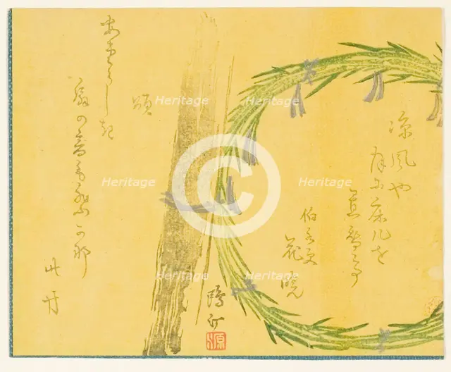 Bamboo and Wreath, Japan, 1850s. Creator: Maezawa Otei.
