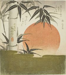 Bamboo and rising sun, 1829. Creator: Utagawa Kunimaru