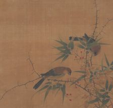Bamboo Branch with Berries and Birds, 17th century. Creator: Unknown