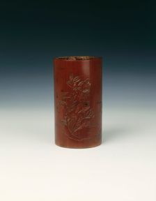 Bamboo brush pot, Qing dynasty, China, 1705-1773. Creator: Zhou Hao