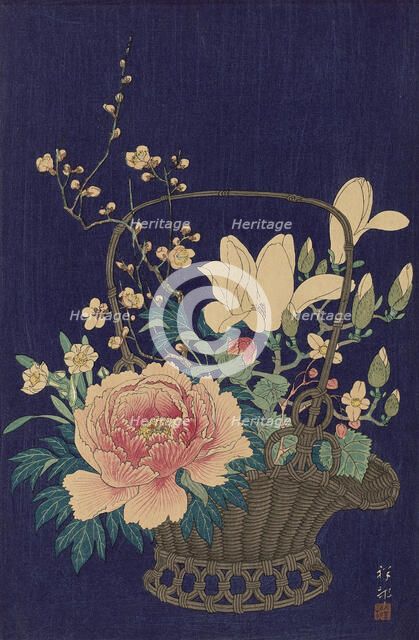 Bamboo Flowerbasket, 1932. Creator: Ohara, Koson (1877-1945).