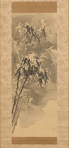 Bamboo in Snow, late 18th century. Creator: Kuwayama Gyokushu
