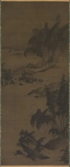 Bamboo in Wind, early 1500s. Creator: Genga (Japanese), attributed to