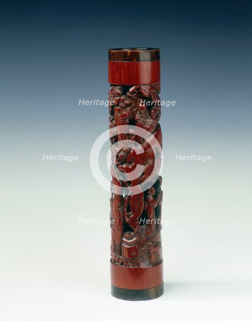 Bamboo incense holder, China, probably 1602. Creator: Zhu Zhizheng.
