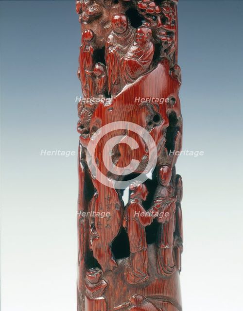 Bamboo incense holder, China, probably 1602. Creator: Zhu Zhizheng.