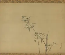 Bamboo stems with branches and foliage, Edo period, 19th century. Creator: Kishi Ganku
