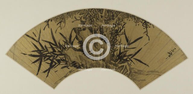 Bamboo, tree and rock, 206. Creator: Wen Boren.