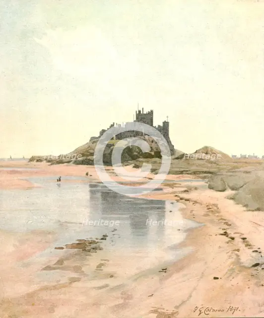 'Bamborough Castle', 1891, (c1900).  Creator: Unknown.