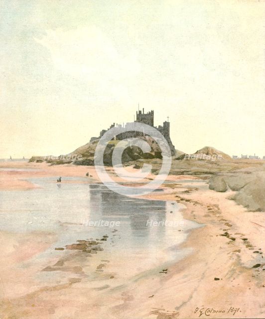 'Bamborough Castle', 1891, (c1900).  Creator: Unknown.