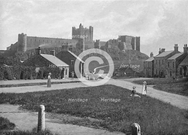 'Bamborough Castle, from the village', c1896. Artist: Unknown.