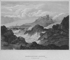 Bamburgh Castle, Northumberland 1814. Artist: John Greig