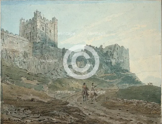 Bamburgh Castle (Bamborough), Northumberland, 1792-1794. Artist: Thomas Girtin.