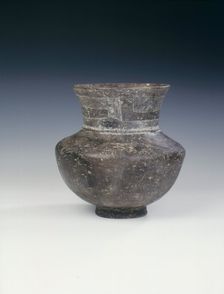 Ban Chiang burnished black pottery jar, Thailand, c1000-500 BC. Creator: Unknown