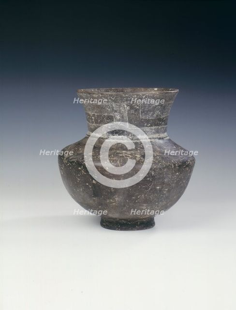 Ban Chiang burnished black pottery jar, Thailand, c1000-500 BC. Creator: Unknown.