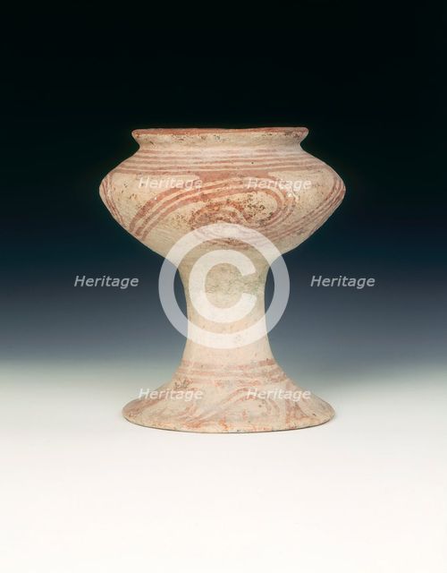 Ban Chiang pottery footed bowl, Thailand, c1000-500 BC. Creator: Unknown.