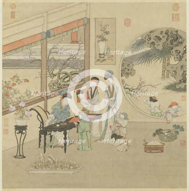 Ban Zhao teaching, First half of the 18th century. Creator: Jin Tingbiao (Chin T'ing-piao) (?-1767).