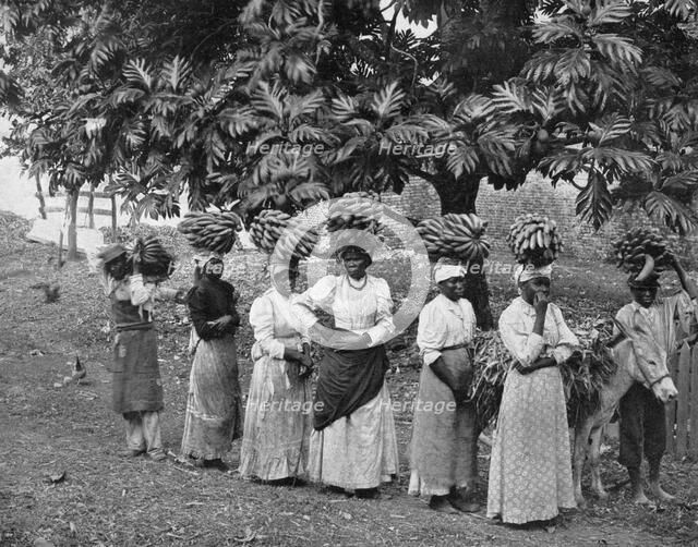Banana carriers, Jamaica, c1905. Artist: Adolphe Duperly & Son