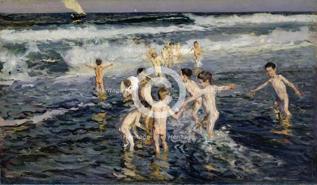 Bañar a los niños, 1899. Creator: Sorolla y Bastida, Joaquín (1863-1923).