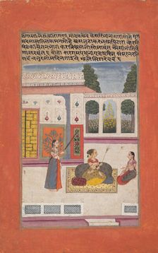 Bangali Ragini: Folio from a ragamala series (Garland of Musical Modes) , 1709. Creator: Unknown