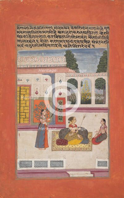 Bangali Ragini: Folio from a ragamala series (Garland of Musical Modes) , 1709. Creator: Unknown.