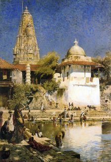 Banganga Tank and Walkeshwar Temple at Bombay 1890s. Artist: Edwin Lord Weeks