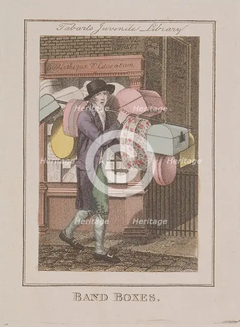 'Band Boxes', Cries of London, 1804. Artist: Anon