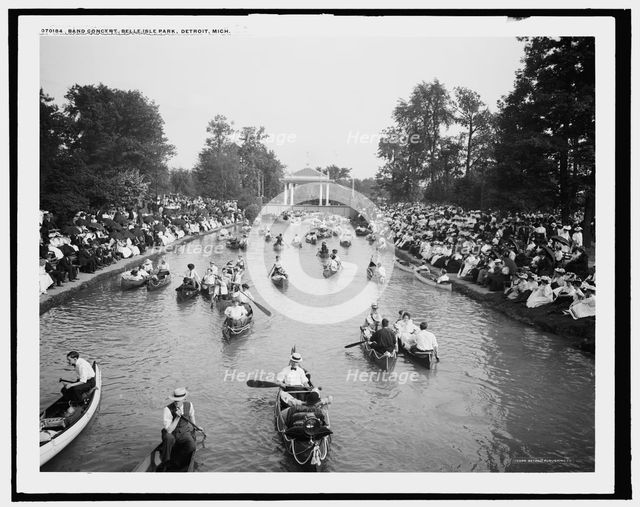 Band concert, Belle Isle Park, Detroit, Mich., c1907. Creator: Unknown.
