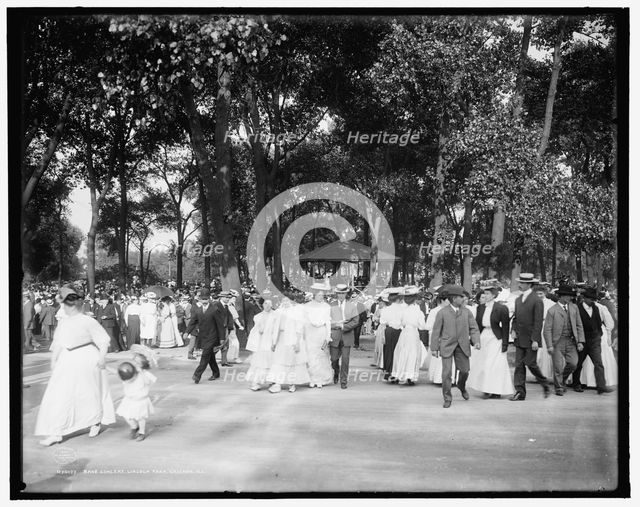 Band concert, Lincoln Park, Chicago, Ill., c1907. Creator: Hans Behm.