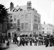 Band of the Grenadier Guards playing in Windsor, c1870-c1900. Artist: York & Son